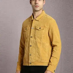 Louis Philippe Yellow Cotton Slim Fit Denim Jacket image 3