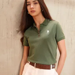 U.S. Polo Assn. Olive Cotton Regular Fit Polo T-Shirt image 4