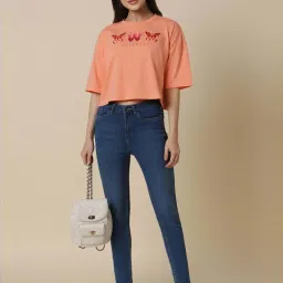 Allen Solly Peach Cotton Printed T-Shirt image 4