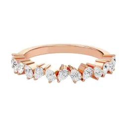 SHINE ETERNAL Lab Grown Diamond 14k (585) Rose Gold Pendeloque Wedding Band for Women-picture-38