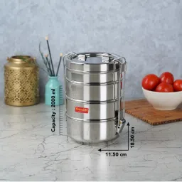 Sumeet Silver Stainless Steel 1 Unit Tiffin Box image 4