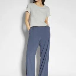 American Eagle Outfitters Blue Blended Regular Fit Mid Rise Pants image 4