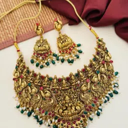 Abdesigns Gold-Tone Plated Statement Necklace & Earring Set image 4