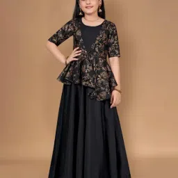 Fashion Dream Kids Black Floral Fit & Flare Dress-image-73