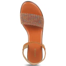 Mochi Women's Tan Ankle Strap Sandals image 4