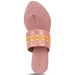 Mochi Women's Rose Gold T-Strap Sandals image 4