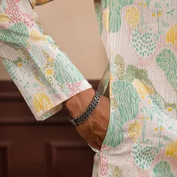 Koshin Men Ethnic Motifs Printed Regular Kurta with Pyjama image 2