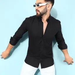 Crimsoune Club Black Cotton Slim Fit Shirt image 4