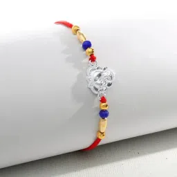P.N.Gadgil Jewellers 925 Sterling Silver Holy Ganesha Thread Rakhi image 4