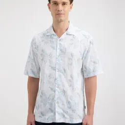 Pepe Jeans Sky Blue Cotton Relaxed Fit Printed Shirt-picture-28