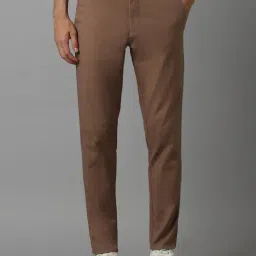 Louis Philippe Mid Brown Regular Fit Trousers-image-0