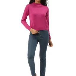 Style Quotient Pink Full Sleeves Sweater image 4