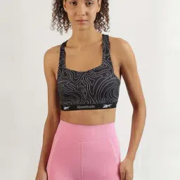 Reebok Black Regular Fit Printed Sports Bra-image-42
