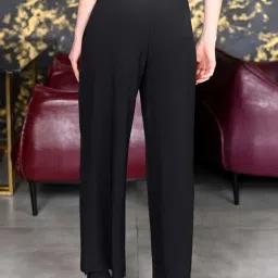 Odette Black Mid Rise Flared Pants image 2