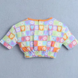 Bumzee Girls Multi Cotton Floral Top and Pant Set image 3