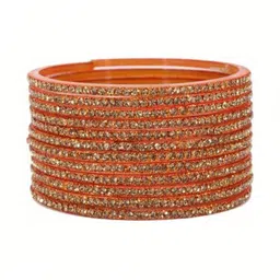 Adiba Fashion Factory Set Of 12 Zircon Studded Glass Bangles image 2