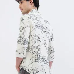 Spykar Ecru Cotton Regular Fit Abstract Print Shirt image 2