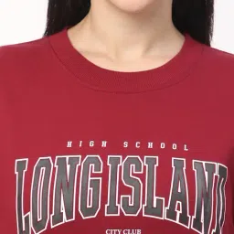 R&B Maroon Cotton Graphic Printed Sweatshirt image 5