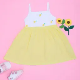 Pantaloons Baby Girls Yellow Cotton Solid Dress-picture-28