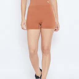 C9 AIRWEAR Women Brown Solid Regular Fit Sports Shorts image 1