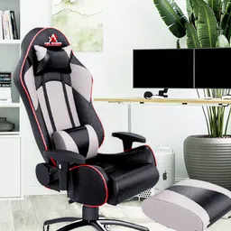 ASE GAMING Grey Gold Series Footrest Neck & Lumbar Pillow Gaming Chair-image-32
