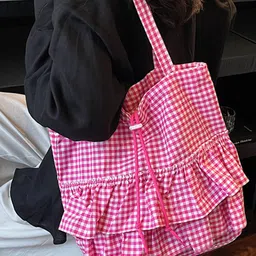 StyleCast Checked PU Satchel image 4