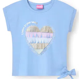 Little Kangaroos 100% Cotton Short Sleeves Text Print - Blue-picture-15