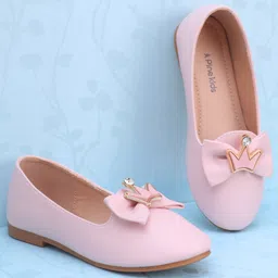 Pine Kids Slip On Ballerina With Bow Applique - Pink-picture-28