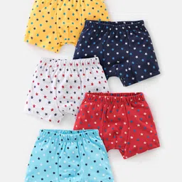 Babyhug 100% Cotton Stars Printed Trunks Pack of 5 - Multicolour-picture-13
