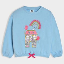 Mi Arcus 100% Cotton Full Sleeves Floral Applique Detailed Top - Blue-picture-26