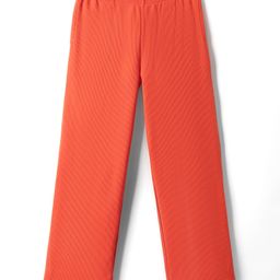 kookie kids india Kookie Kids Knit Full Length Solid Rib Comfort Pant With 2 Pockets - Orange-picture-9
