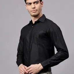 YASA CREATION Men Solid Spread Collar Formal Shirt image 3