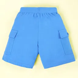 Kiddopanti Cotton Knit Solid Shorts - Blue image 3