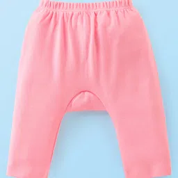 Babyhug Cotton Knit Anti-Microbial Ankle Length Diaper Pants with Unicorn Print Pack of 3 - Red & Pink image 3