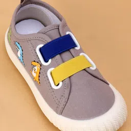 Cute Walk by Babyhug Slip On Casual Shoes With Dino Print - Grey image 3