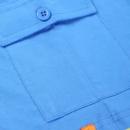 Kiddopanti Cotton Knit Solid Shorts - Blue image 5