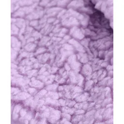 Little Kangaroos Woven Full Sleeves Hooded Sweatshirt With Kangaroo Pockets & Fur Detailing - Lilac image 4