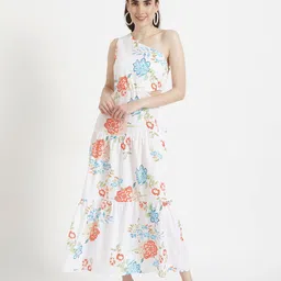 AMSWAN Women Floral Print Maxi Dress-image-79