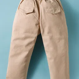 ToffyHouse Poplin Knit Full Sleeves Checkered Shirt & Pant Set With Bow & Suspender - Tan image 5