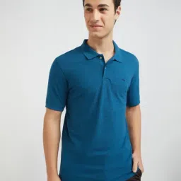 Park Avenue Dark Blue Slim Fit Polo T-Shirt-picture-33