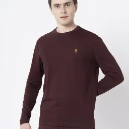 Red Tape Maroon Cotton Regular Fit T-Shirt-picture-18
