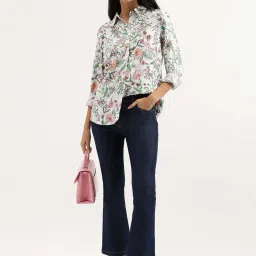 United Colors of Benetton White Floral Print Shirt image 4