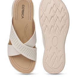 CORSICA Women White Open Toe Flats-picture-7