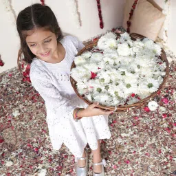 VASTRAMAY Girls White Embroidery Dresses image 4