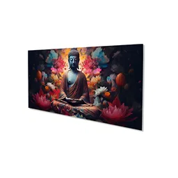 nestroots Gold-Toned & Blue 1 Piece Canvas Other Wall Paintings image 2