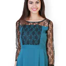 Belle Fille Black & Teal Lace Top-image-97
