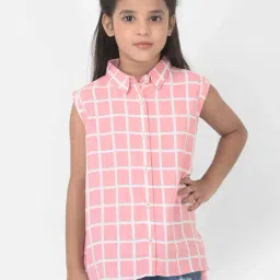 Crimsoune Club Kids Pink & White Chequered Shirt-image-31