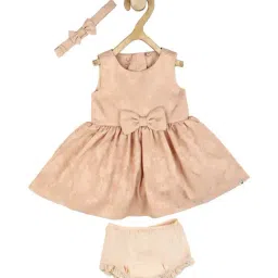 allen solly junior Allen Solly Kids Peach Printed Frock, Bloomers with Headband-picture-14
