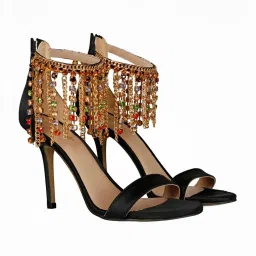 Saint G Women's Luana Black Ankle Strap Stilettos image 4