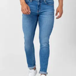 Spykar Mid Blue Cotton Slim Fit Jeans-picture-37